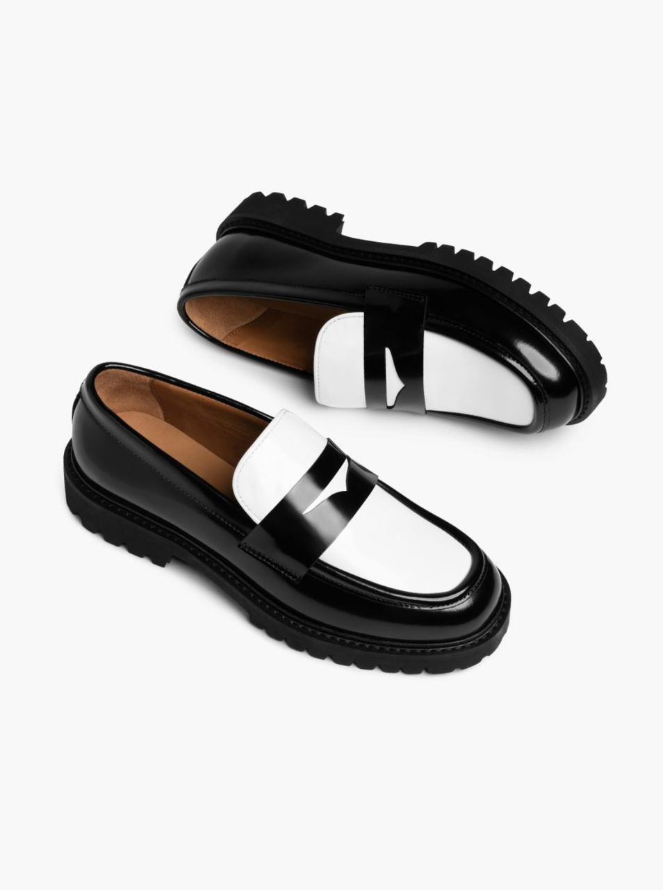 Penny loafers - Black and white
